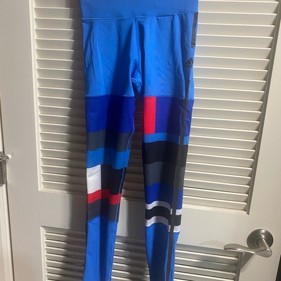 NWT RARE Adidas Colorblock Women's Leggings size xs 4 6 blue red navy black - Picture 3 of 10